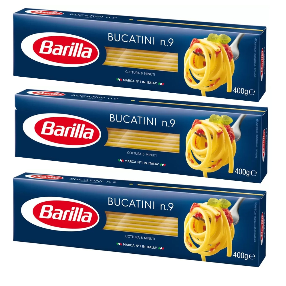 Макаронные изделия №9 Barilla букатини, 400г*3 шт - купить в Gigiena-Market, цена на Мегамаркет