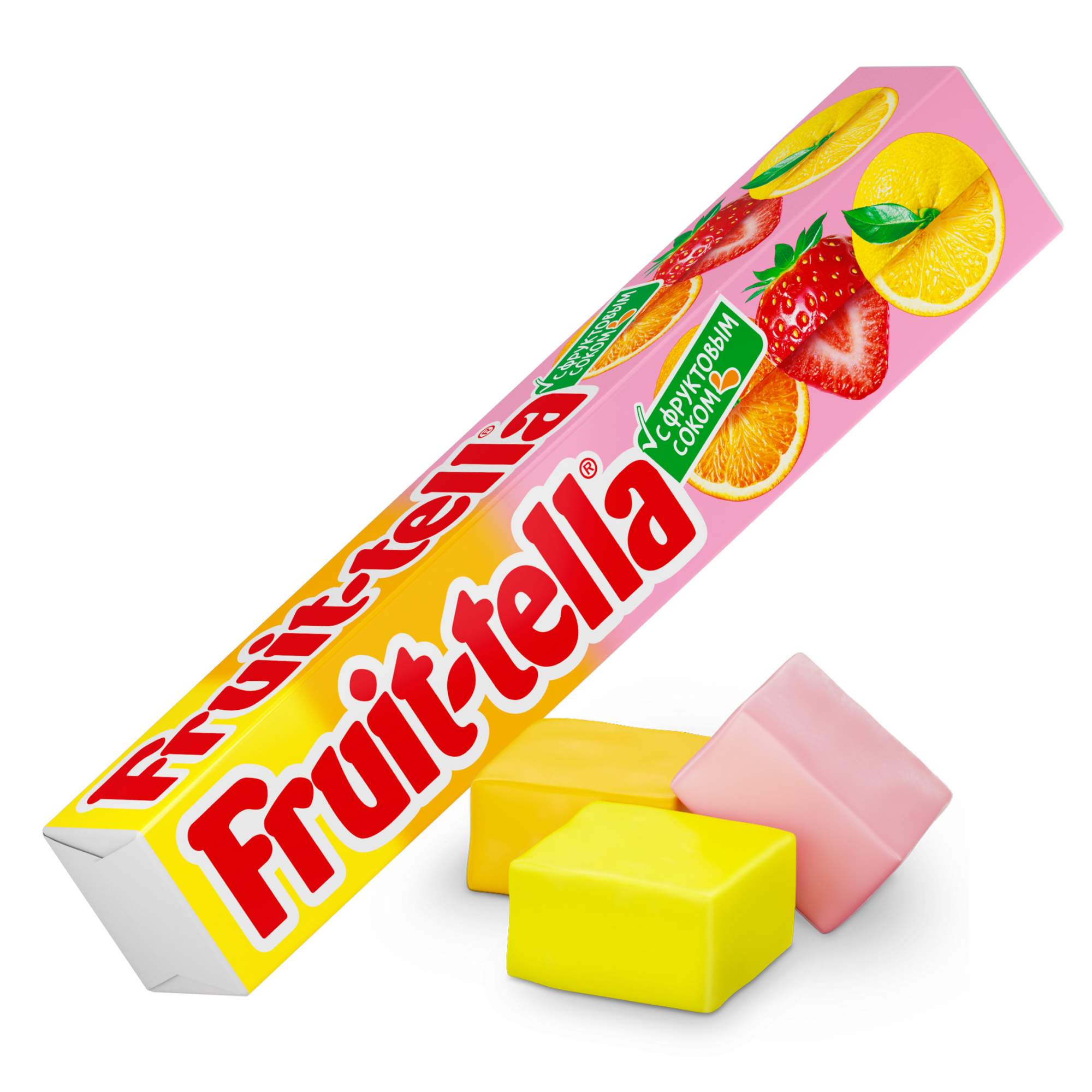 Купить конфеты Fruit-tella жевательные с фруктовым соком ассорти 41 г, цены на Мегамаркет | Артикул: 100023332169