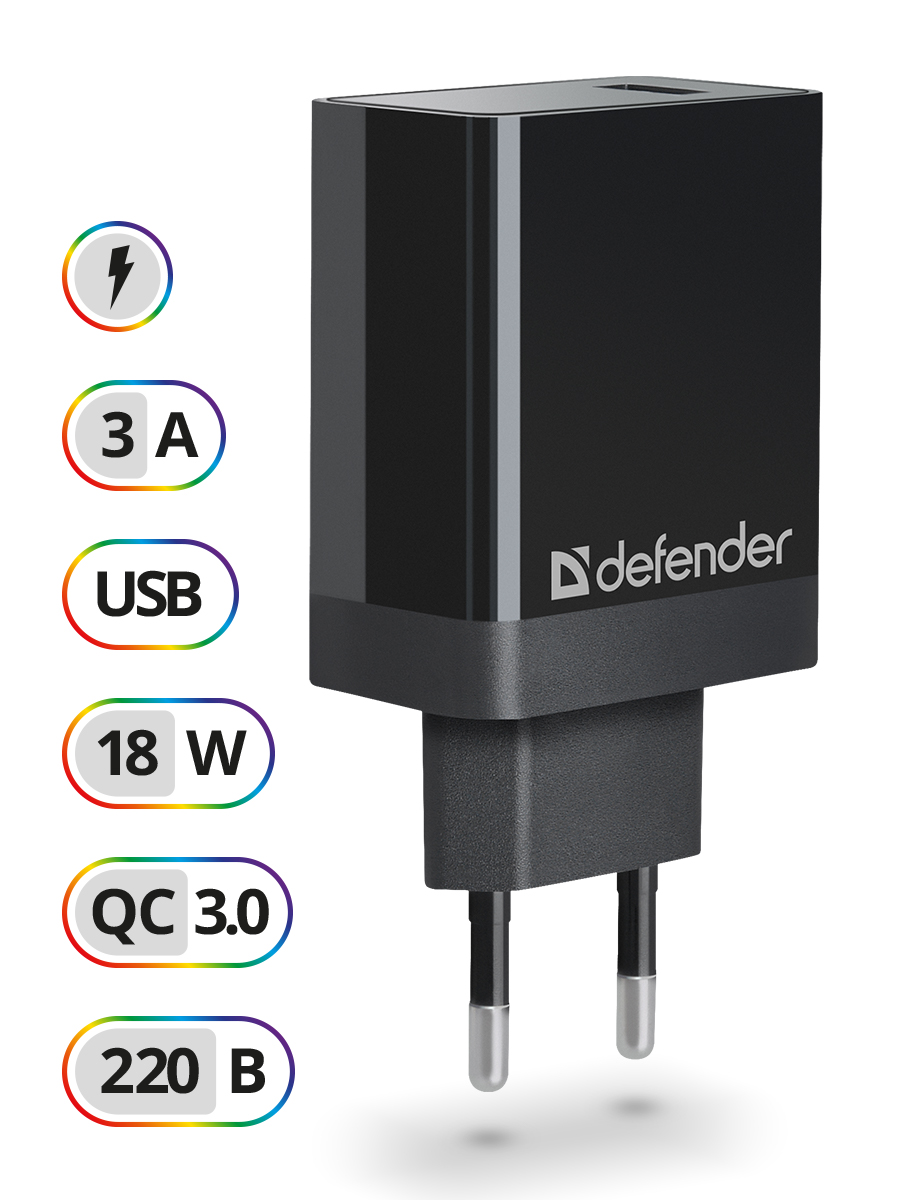 Сетевое зарядное устройство Defender UPA-101, 1xUSB, 3 A, black - отзывы  покупателей на маркетплейсе Мегамаркет | Артикул: 600002758660