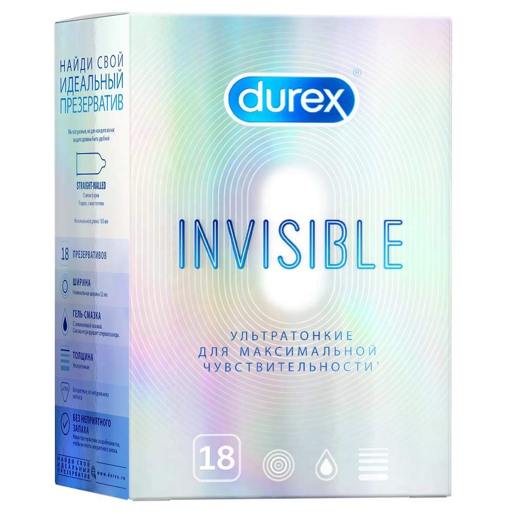 Презервативы Durex Invisible 18 шт. - отзывы покупателей на Мегамаркет |  100023661204