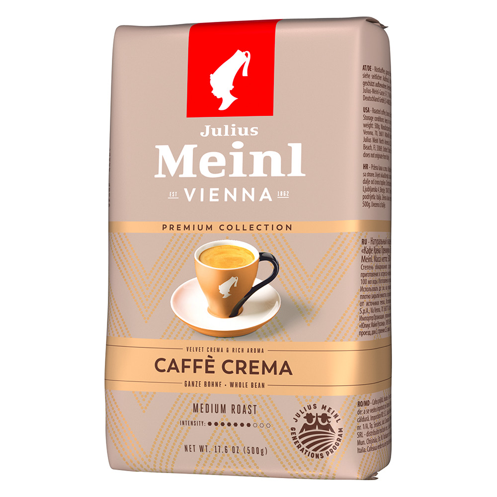 Кофе в зернах Julius Meinl Кафе Крема Премиум Коллекция, 500 г - состав и  характеристика - Мегамаркет