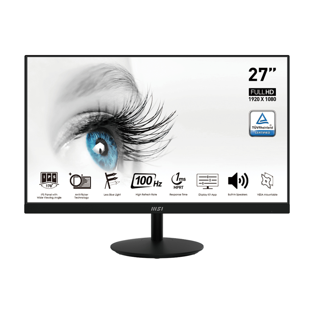 27" Монитор MSI PRO MP271A черный 100Hz 1920x1080 IPS, купить в Москве, цены в интернет-магазинах на Мегамаркет