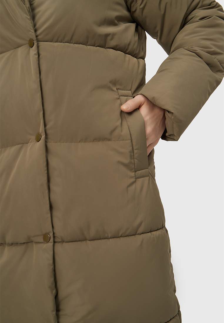 Куртка женская Modis M221W00077 хаки S