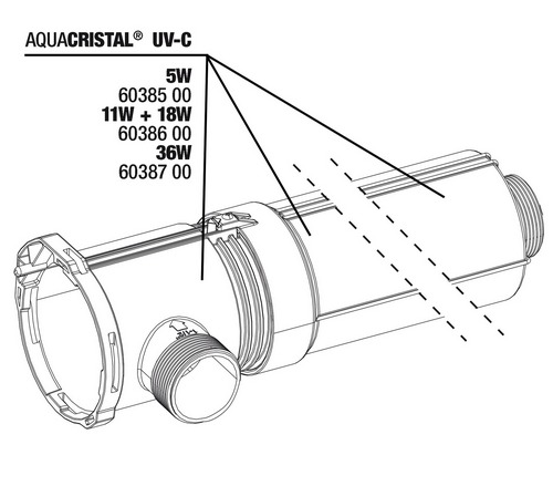 Комплект для замены корпуса JBL для ProCristal UV-C 11/18 Вт, со стеклянной трубкой