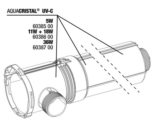 Комплект для замены корпуса JBL для ProCristal UV-C 5 Вт, со стеклянной трубкой