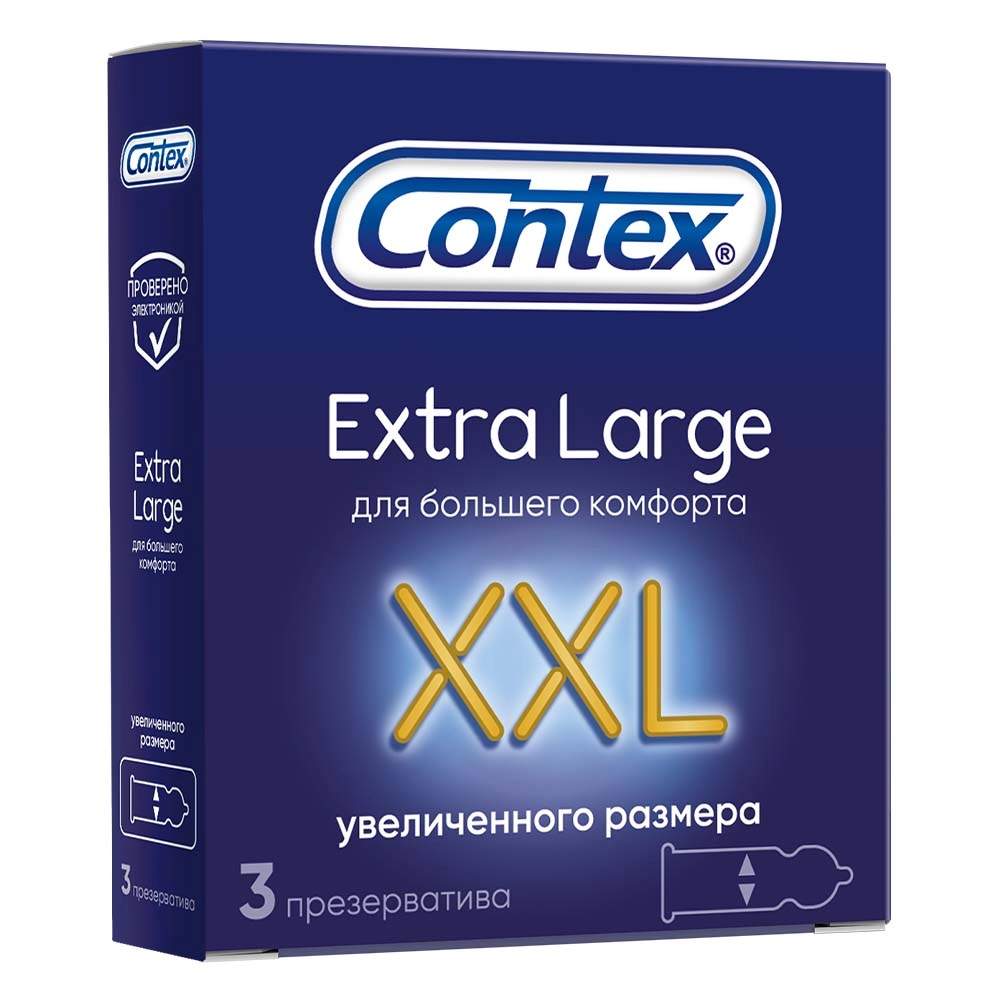 Презервативы Contex Extra Large увеличенного размера 3 шт. - купить в Мегамаркет Воронеж, цена на Мегамаркет