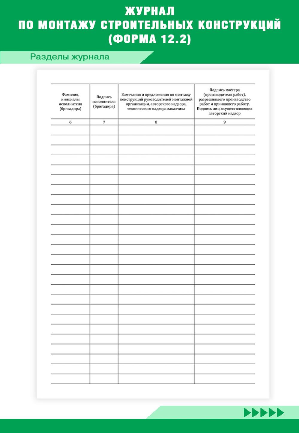 Журнал по монтажу строительных конструкций (Форма 12. 2), ЦентрМаг ...