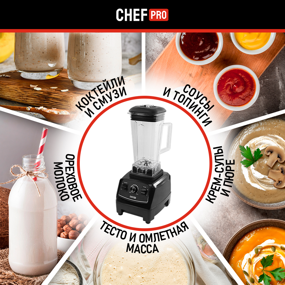 Блендер CHEF PRO CF-KP1104A черный - отзывы покупателей на Мегамаркет