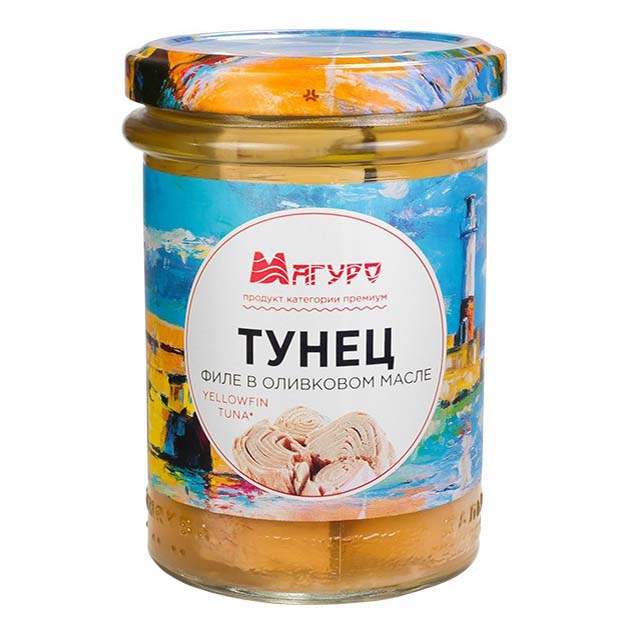  Филе-кусочки тунца желтопёрого в оливковом масле Магуро, 200 гр 