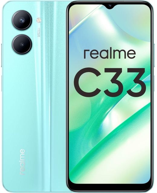 Смартфон Realme C33 4/64GB Aqua Blue, купить в Москве, цены в интернет-магазинах на Мегамаркет