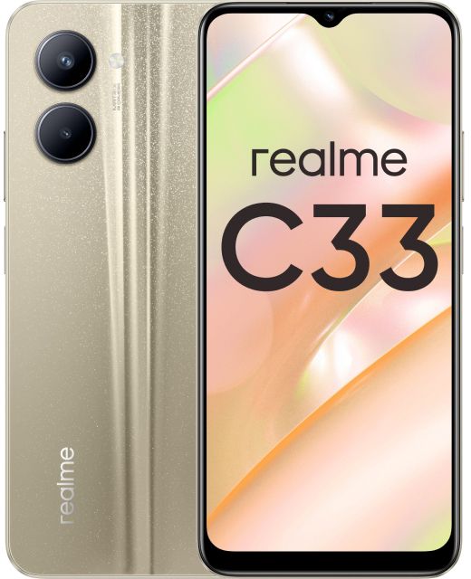 Смартфон Realme C33 4/128GB Sandy Gold (RMX3624) - купить в Эльдорадо, цена на Мегамаркет