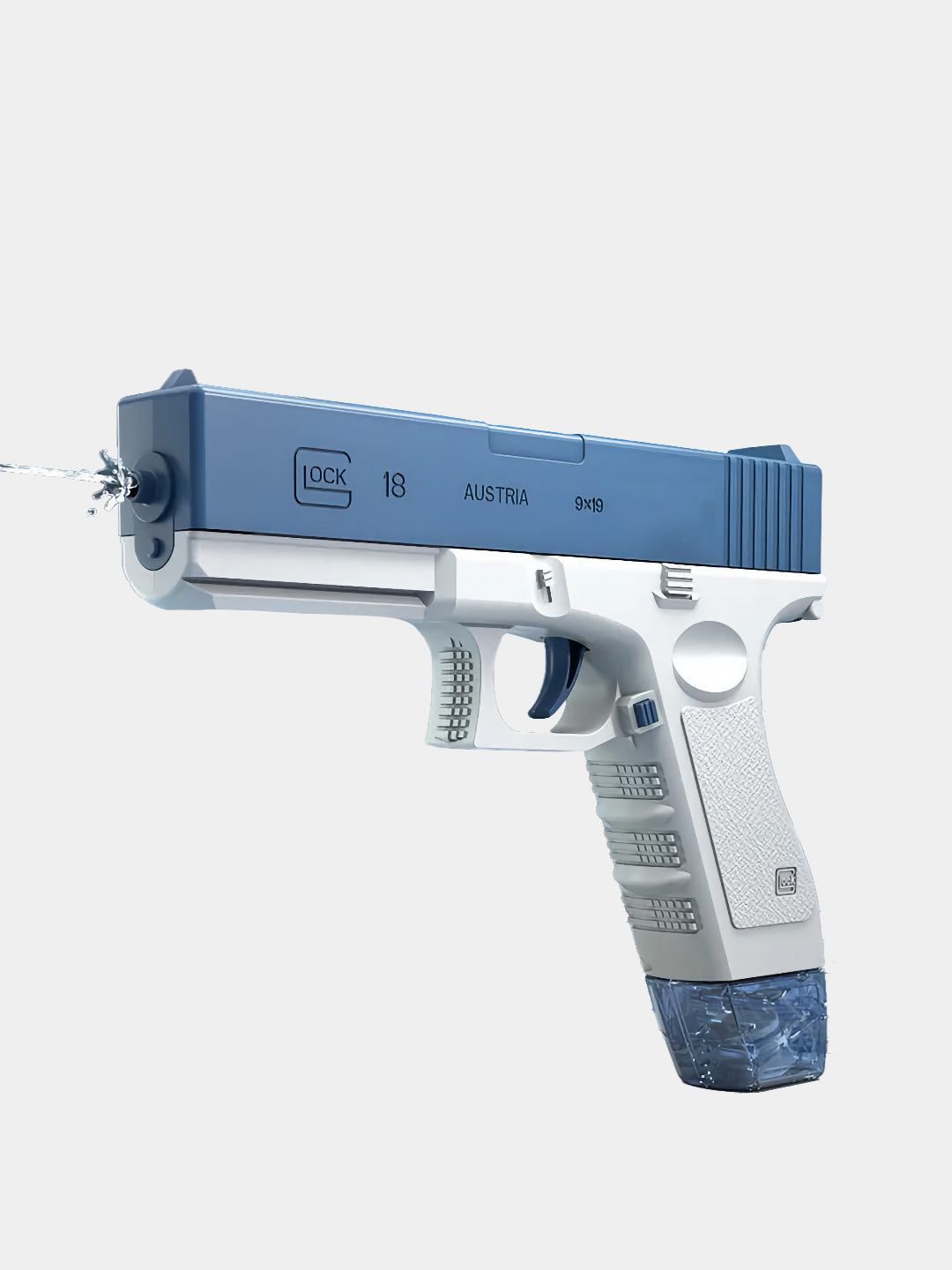 Водяной электрический Пистолет игрушечный WaterGun Gloсk, работает от аккумулятора,голубой - купить в Top-Shop, цена на Мегамаркет
