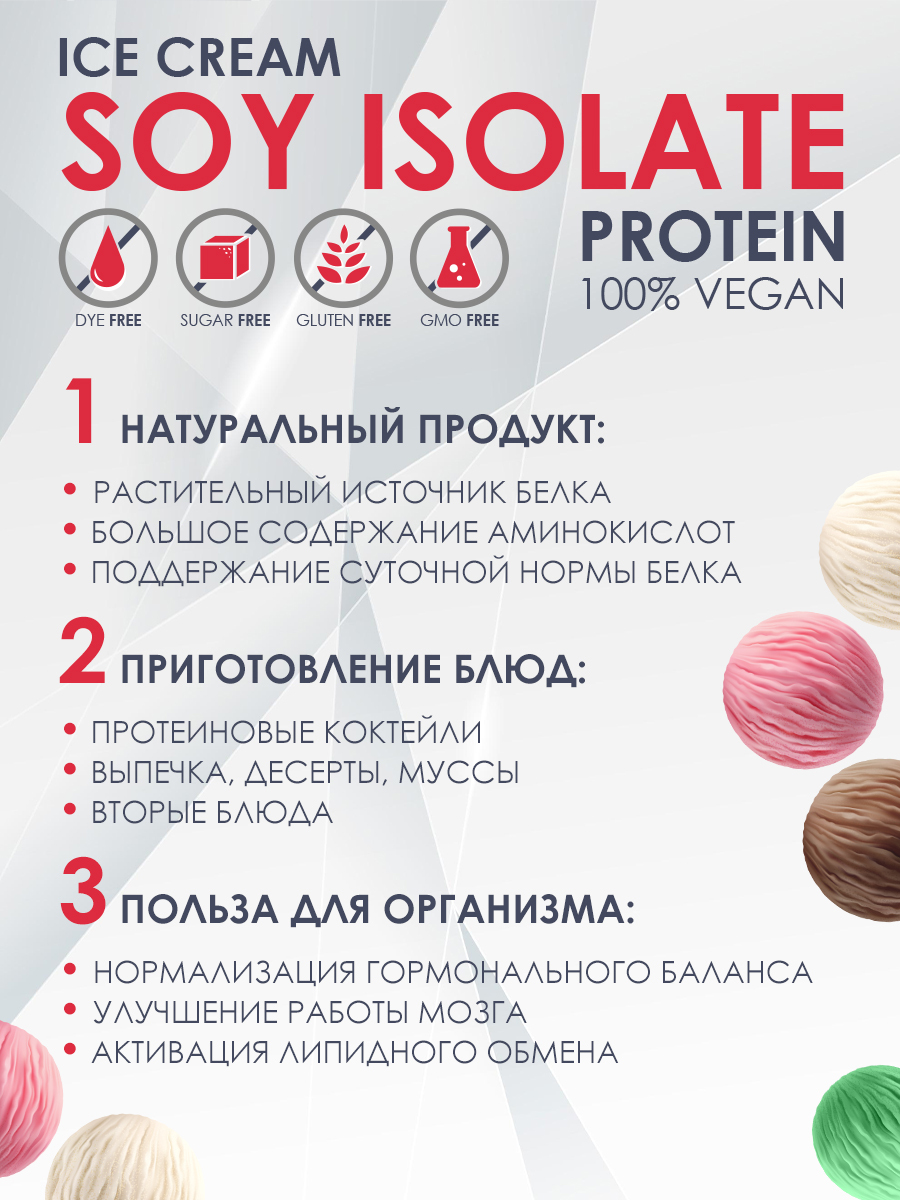 Соевый протеин ТОП 100 Protein Soy Isolate Ice Cream 1000g - купить в  Москве, цены на Мегамаркет | 600008811235