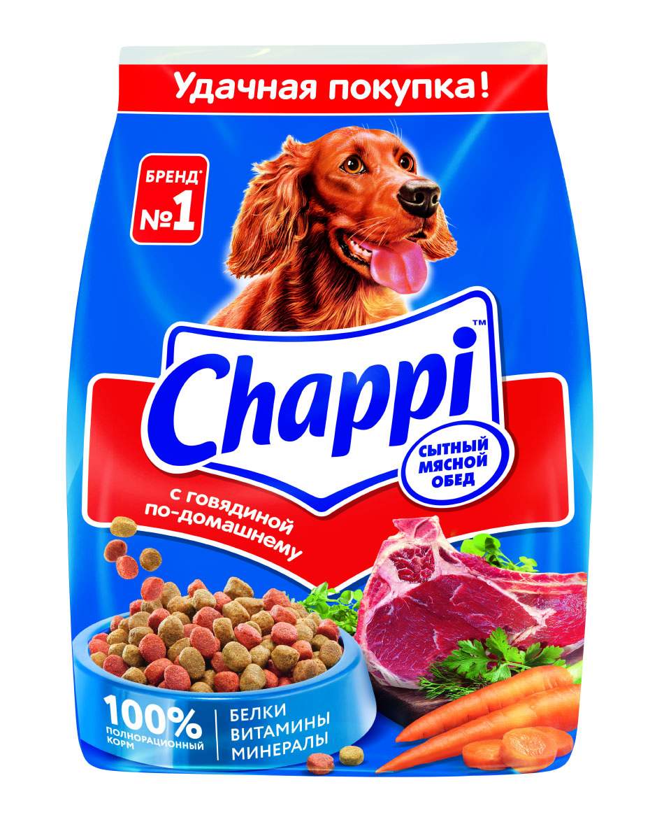 Купить сухой корм для собак Chappi Сытный мясной обед, Говядина по-домашнему, 600г, цены на Мегамаркет | Артикул: 100013200831