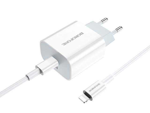 Зарядное устройство Borofone BA38A Plus Speedy Type-C - Lightning 1xUSB PD20 White – купить в Москве, цены в интернет-магазинах на Мегамаркет