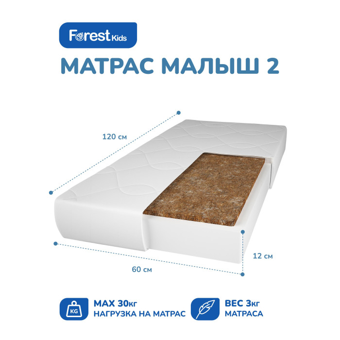 Матрас forest kids малыш 3 120х60х13