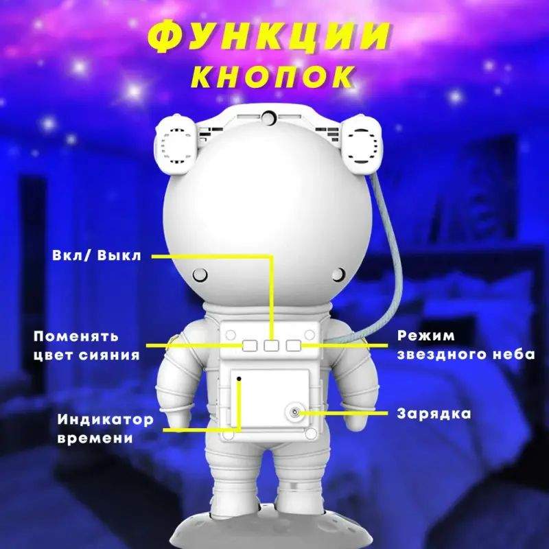 Dt-258 ночник-проектор детский astronaut. ночник космонавт проектор отзывы. ночник-проектор звездного неба космонавт. проектор космонавт. Astronaut starry sky projector.