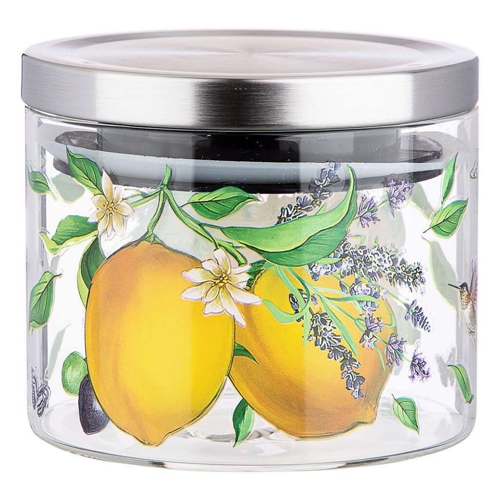 Емкость для сыпучих "Прованс лимоны", 520 мл боросиликатное стекло Agness_887-125 купить в интернет-магазине, цены на Мегамаркет