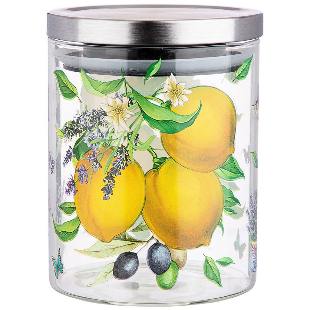 Емкость для сыпучих "Прованс лимоны", 850 мл боросиликатное стекло Agness_887-135 купить в интернет-магазине, цены на Мегамаркет