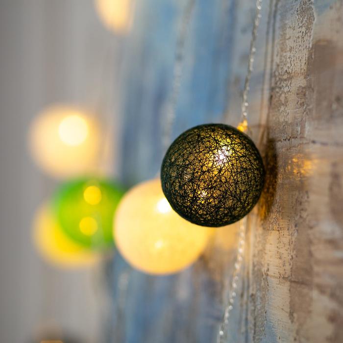 Световая гирлянда новогодняя Luazon Lighting Клубки бело-зеленые ...