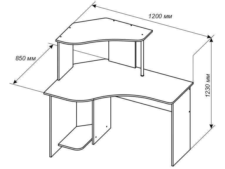 Чертежи угловых компьютерных столов с размерами фото