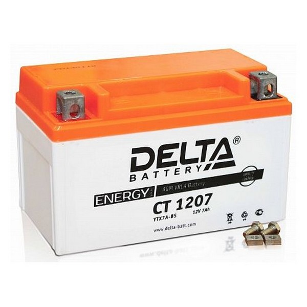 Купить аккумулятор для мотоциклов DELTA BATTERY CT 1207 7Ач 105A, цены на Мегамаркет | Артикул: 100030323380