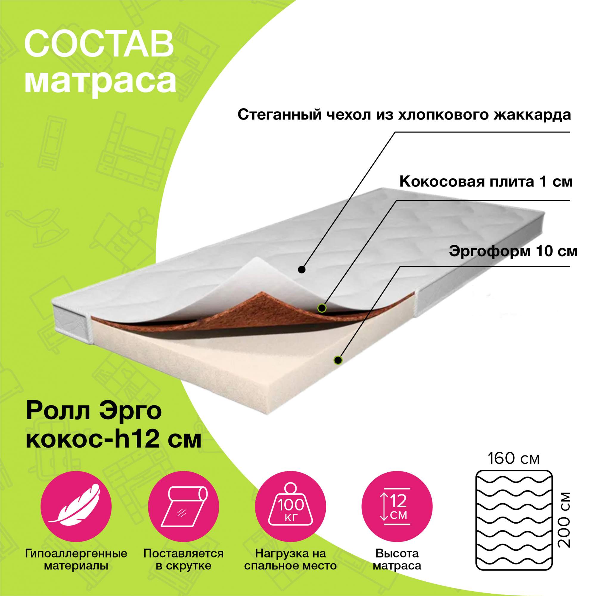 Матрас premium ergo 1600x2000