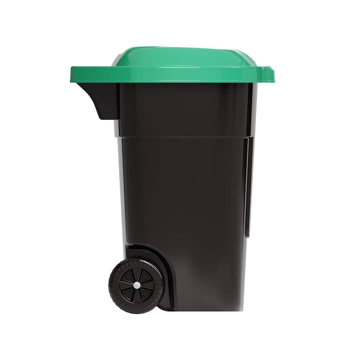 Бак для мусора Альтернатива, на колесах, 65 л, черно-зеленый -  в .