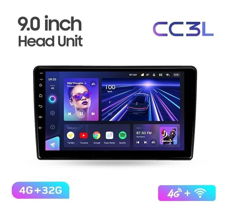 Купить магнитола TEYES CC3L 4/32ГБ 9 дюймов Android 10, IPS экран, DSP, 4G модем, чип-усилитель E, цены на Мегамаркет | Артикул: 100063215646