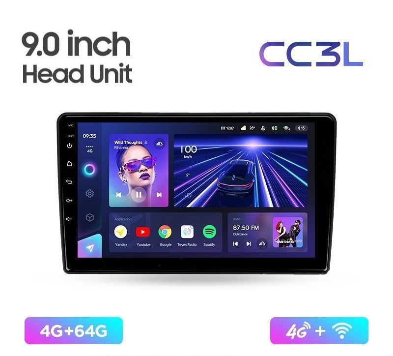 Купить магнитола TEYES CC3L 4/64ГБ 9 дюймов Android 10, IPS экран, DSP, 4G модем, чип-усилитель E, цены на Мегамаркет | Артикул: 100063215647