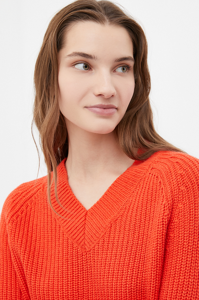Пуловер женский Finn Flare FWB11115 красный M