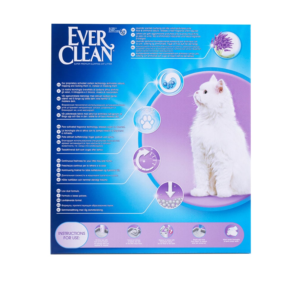 Комкующийся наполнитель для кошек Ever Clean Lavender бентонитовый, лаванда, 6.2 кг, 6 л