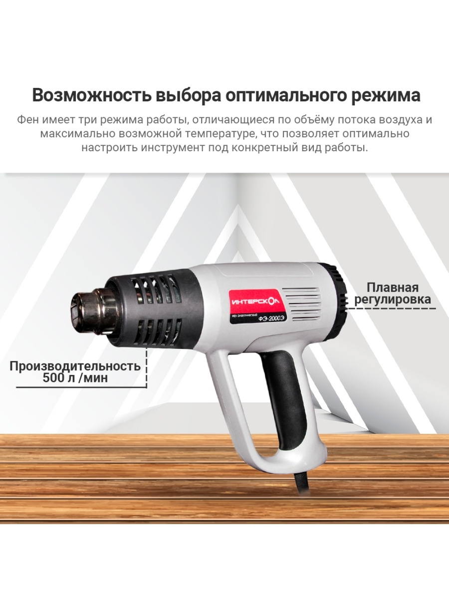 Фен строительный сетевой Интерскол ФЭ-2000Э 192.0.1.00 купить в ...