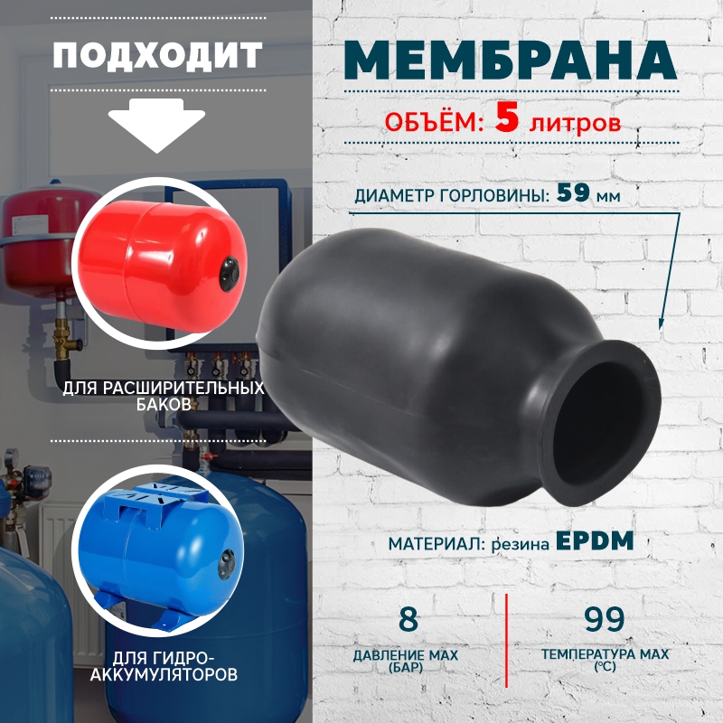 Размеры мембран для гидроаккумуляторов. Гидроаккумулятор 100л етерна. мембрана varem 300k. стандартная водяная станция сколько литров мембрана.