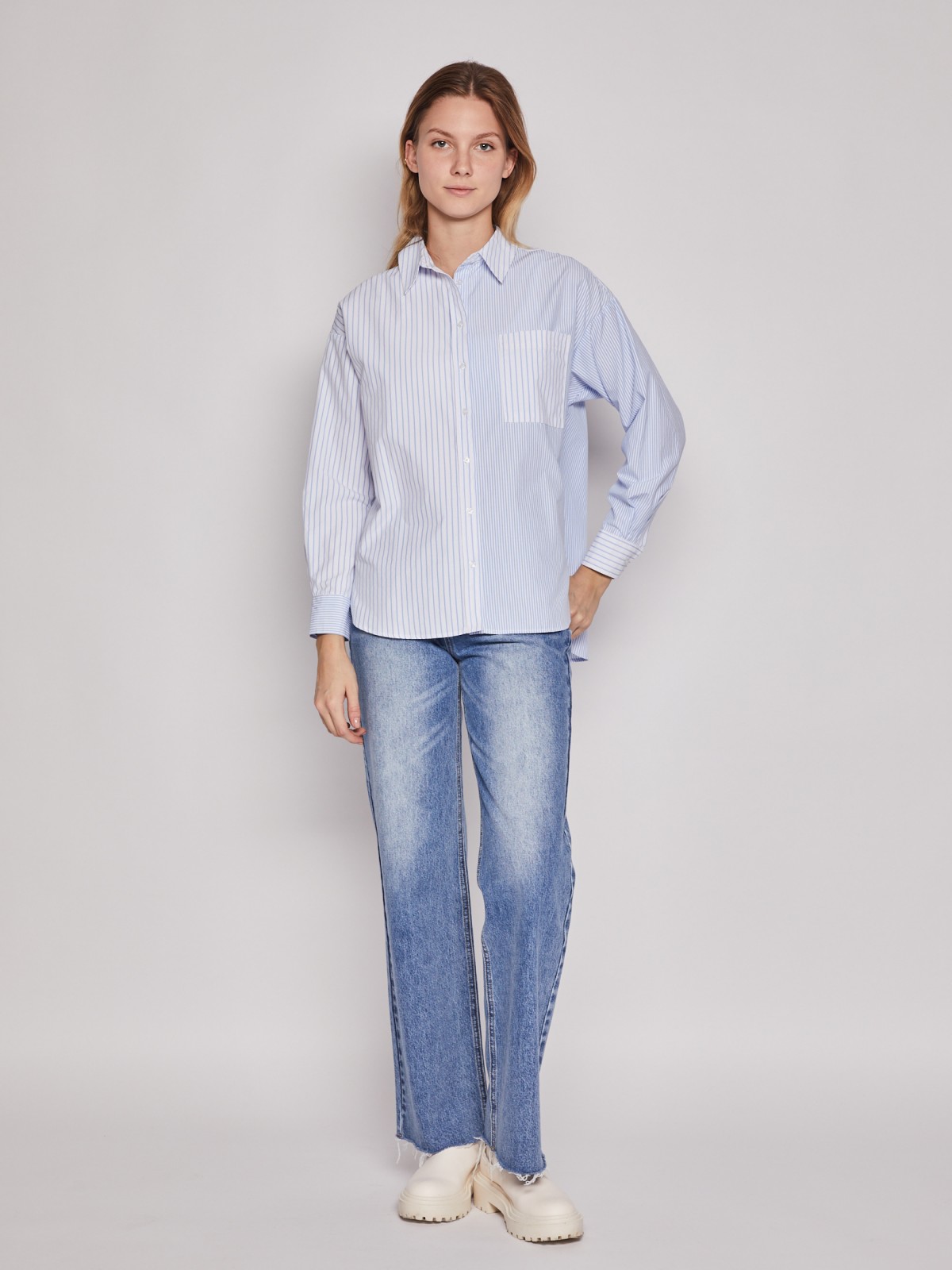 Рубашка женская Zolla 022131159153 голубая M