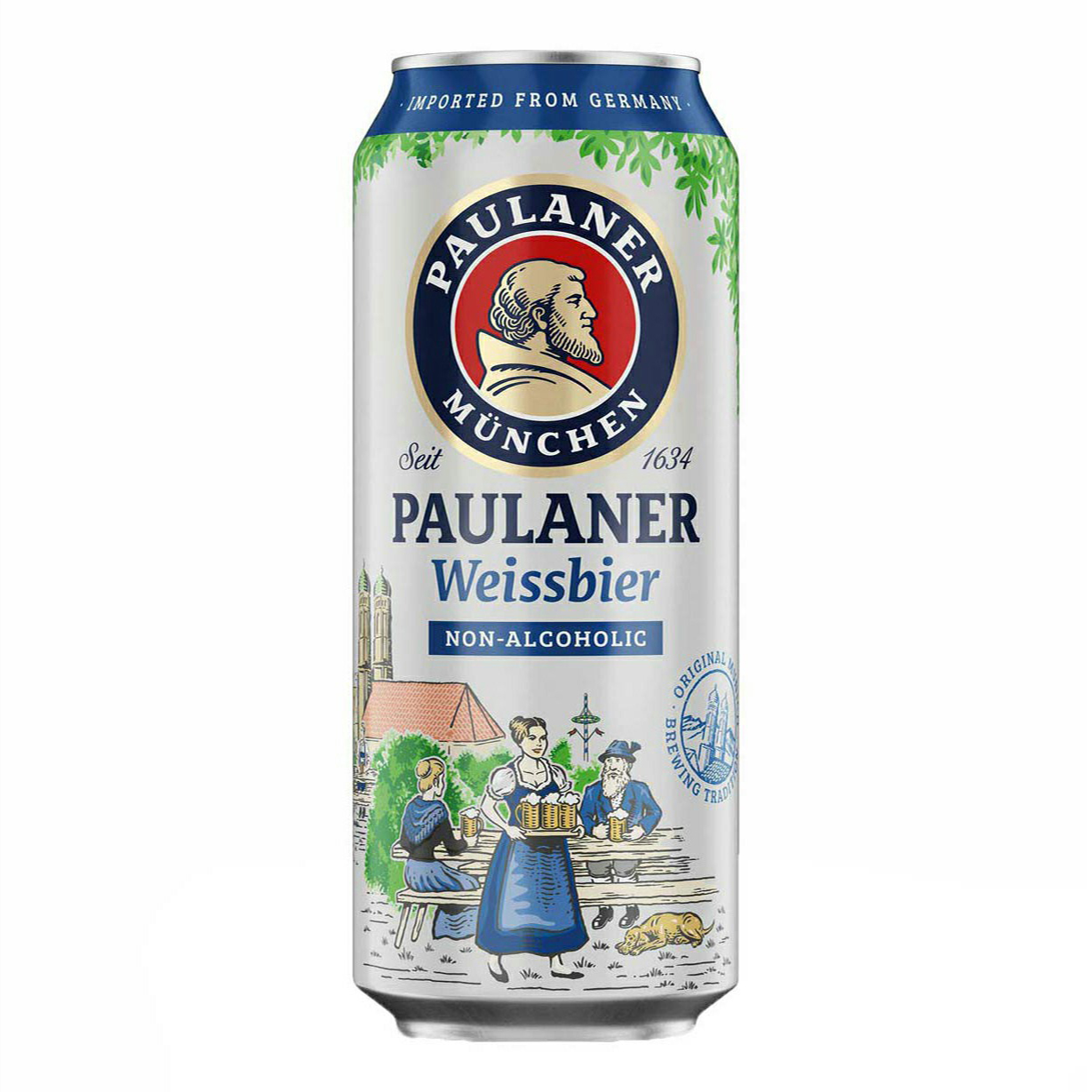 Купить пиво безалкогольное Paulaner Hefe 0.5 л в банке, цены на Мегамаркет  | Артикул: 100024807930