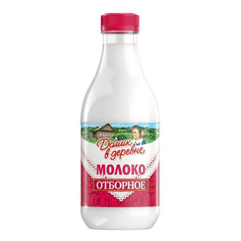 Молоко 3,5 - 4,5% коровье пастеризованное 930 мл Домик в деревне Отборное БЗМЖ