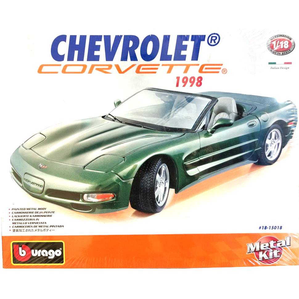 Сборная металлическая машинка BBURAGO Chevrolet Corvette, масштаб 1/18,  18-15018 – купить в Москве, цены в интернет-магазинах на Мегамаркет