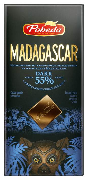 Плитка Победа Вкуса Madagascar горький шоколад 100 г