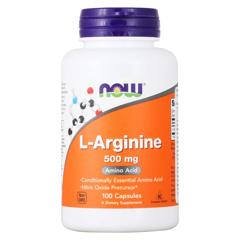 NOW L-Arginine 500 mg, 100 капс - купить в Москве, цены на Мегамаркет | 100055702095