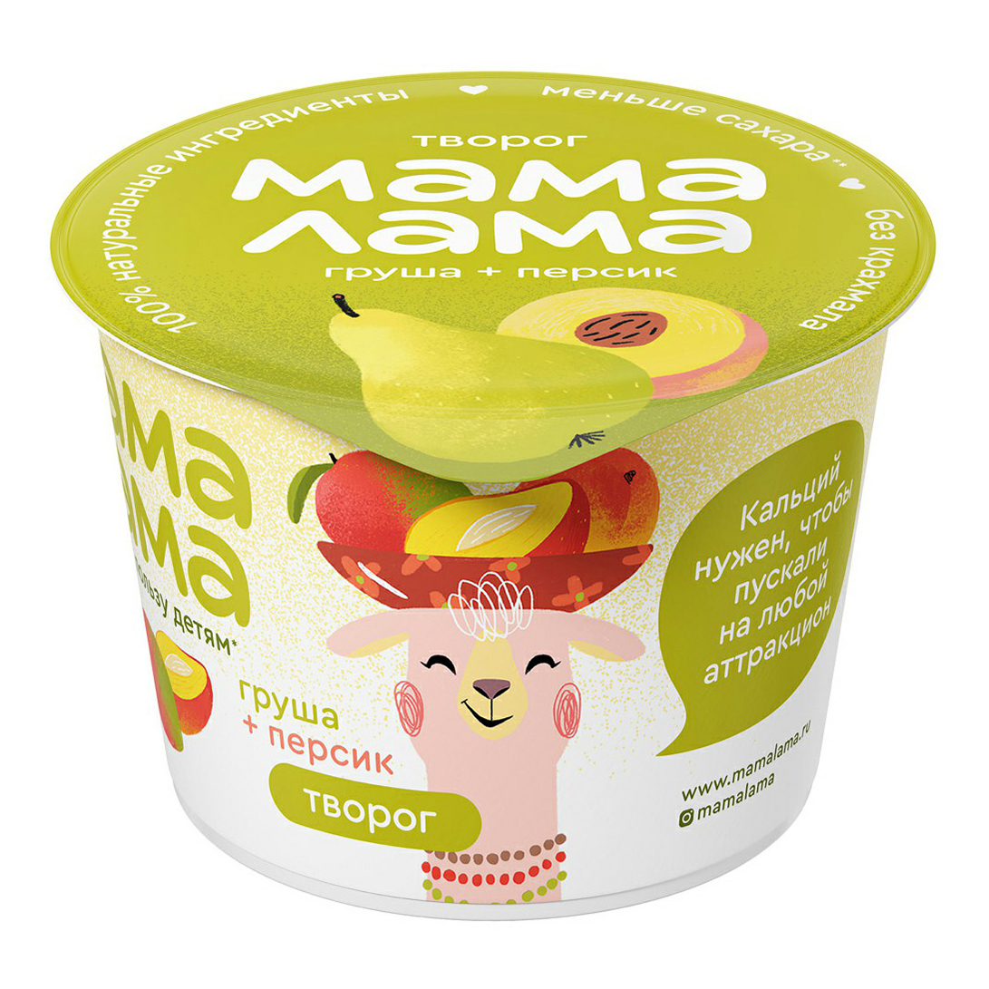 Творог Мама Лама персик-груша 3,8% БЗМЖ 100 г
