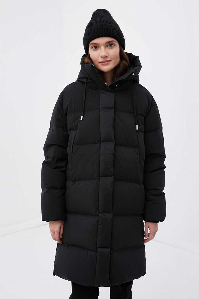 Утепленное пальто женское Finn Flare FWB110101 черное 2XL
