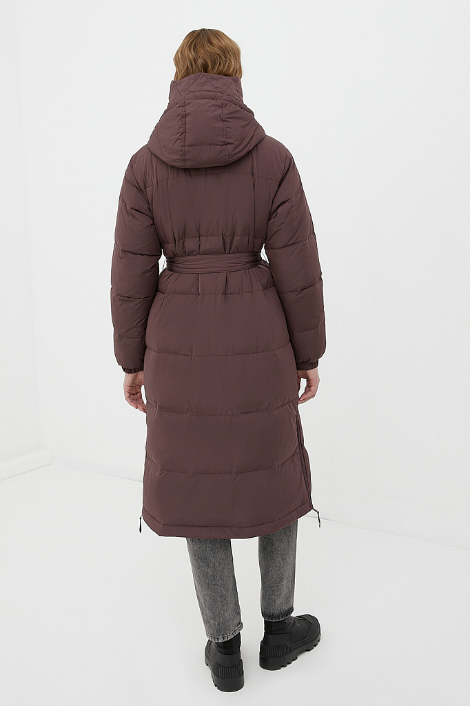 Утепленное пальто женское Finn Flare FWB11007 бордовое M