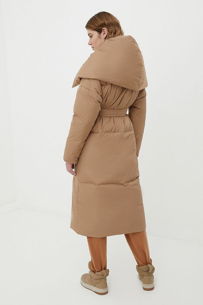 Утепленное пальто женское Finn Flare FWB110121 бежевое XS/S