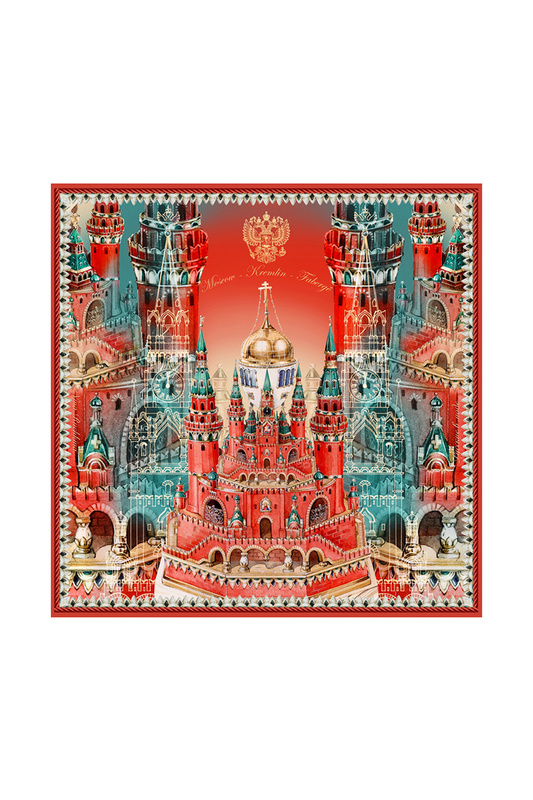 Платок женский РУССКИЕ В МОДЕ 0127 красный, 90х90 см