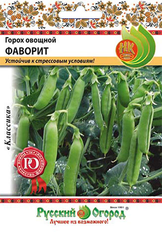 Семена овощей Русский огород Ф16010 Горох сахарный Фаворит 20 г