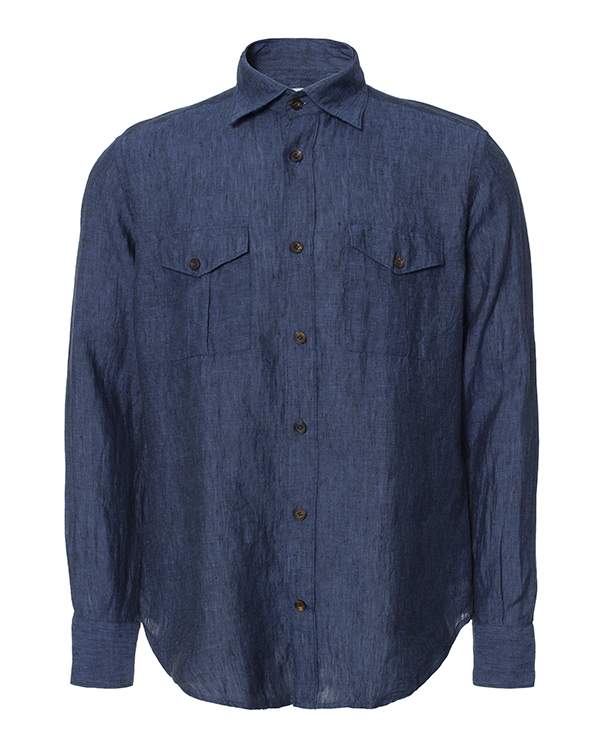 Джинсовая рубашка мужская ELEVENTY A75CAMA17 синяя 44 IT