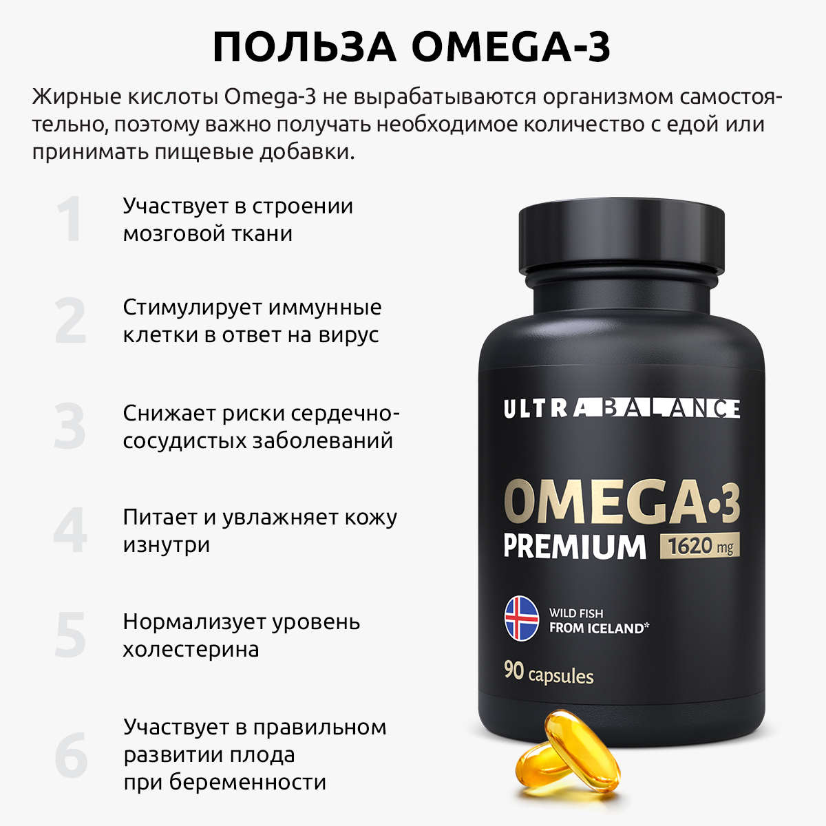 Рыбий жир Омега 3 UltraBalance Omega-3 Premium 1620mg fish oil concentrate  капсулы 270 шт - отзывы покупателей на Мегамаркет | 600004288056