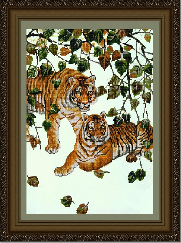 Вышивка бисером Конёк Пара тигров 9901
