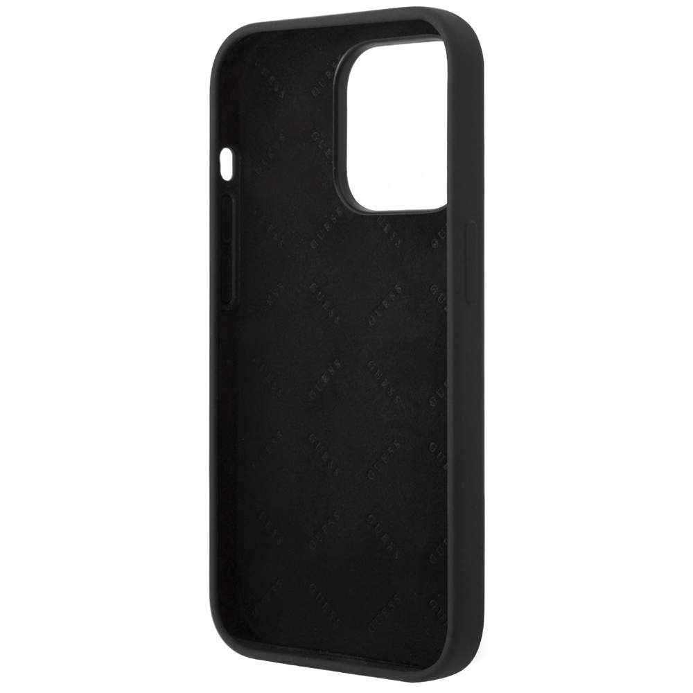 Панель-накладка Guess Liquid Silicone Gold Metal Logo Hard Black для iPhone  14 Pro Max, купить в Москве, цены в интернет-магазинах на Мегамаркет